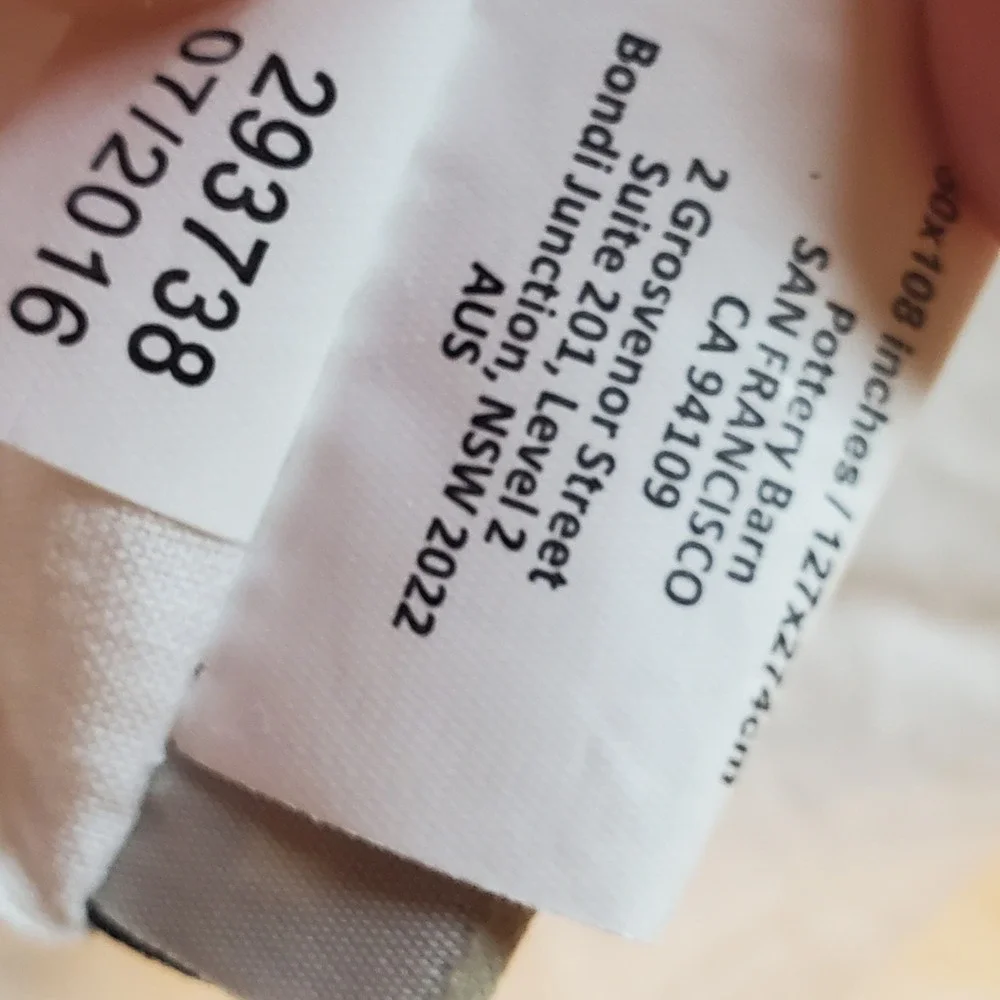 Pottery Barn off- White Linen Cotton lined Curtain Panel 50x108 3-in-1 293738